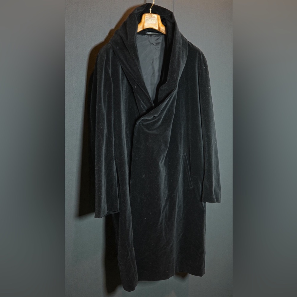 Yohji Yamamoto Black Velvet Trench Coat